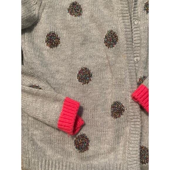 Billie Blush ~ Sz 3 Polkadots Knit Cardigan Sweater Metallic Detail ~ Adorable - Picture 2 of 6